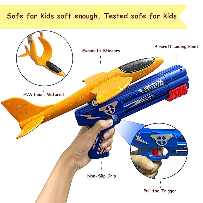 Airplane Toy Flying Toy for Kids One-Click Ejection Mode Glider Catapult Plane