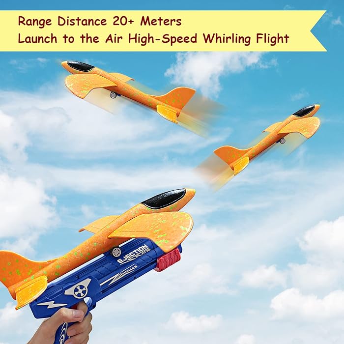 Airplane Toy Flying Toy for Kids One-Click Ejection Mode Glider Catapult Plane