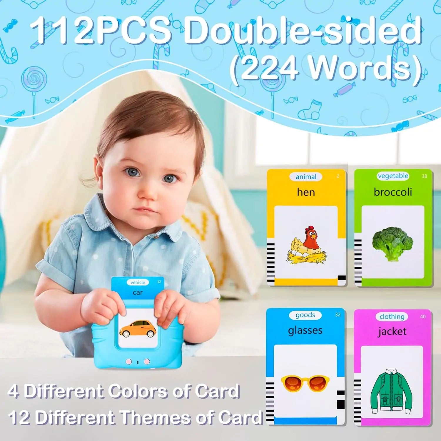 Talking Flash Cards Early Educational Toys for 3 to 6 Years Kids